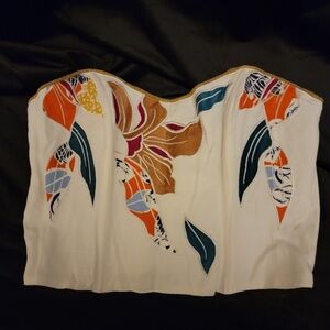 Vintage Victorias Secret Boned Bustier with Embroidered Appliqué Detail - Size M